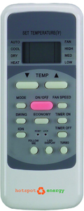 image of solar air conditioner remote control