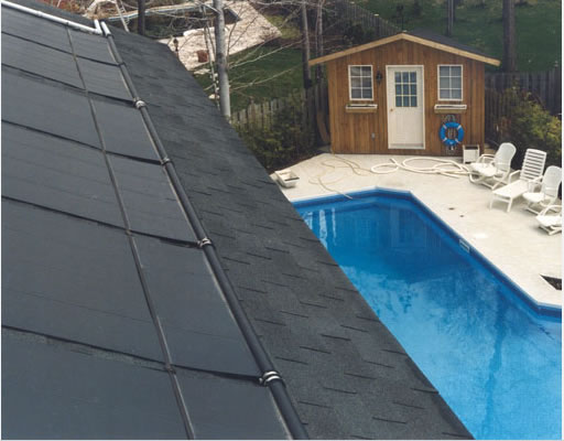 picture of installed pool panels on roof